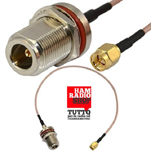 Cavetto adattatore da SMA Maschio a Femmina N lunghezza 50 cm RG-316 teflon