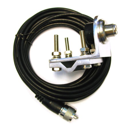 MFJ-342S Support pour barres de toit ou tubes/barres avec connecteur SO-259 et câble coaxial