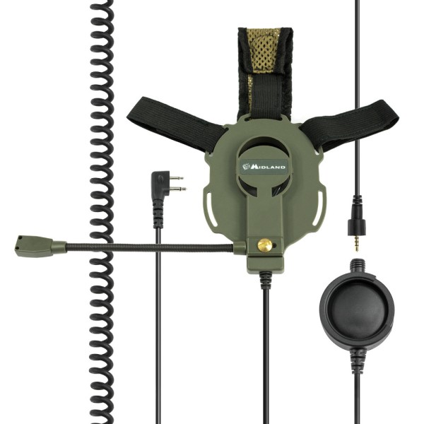 BOW-M EVO K - Microfono / auricolare pneumatico con PTT 2 Pin Kenwood tipo militare