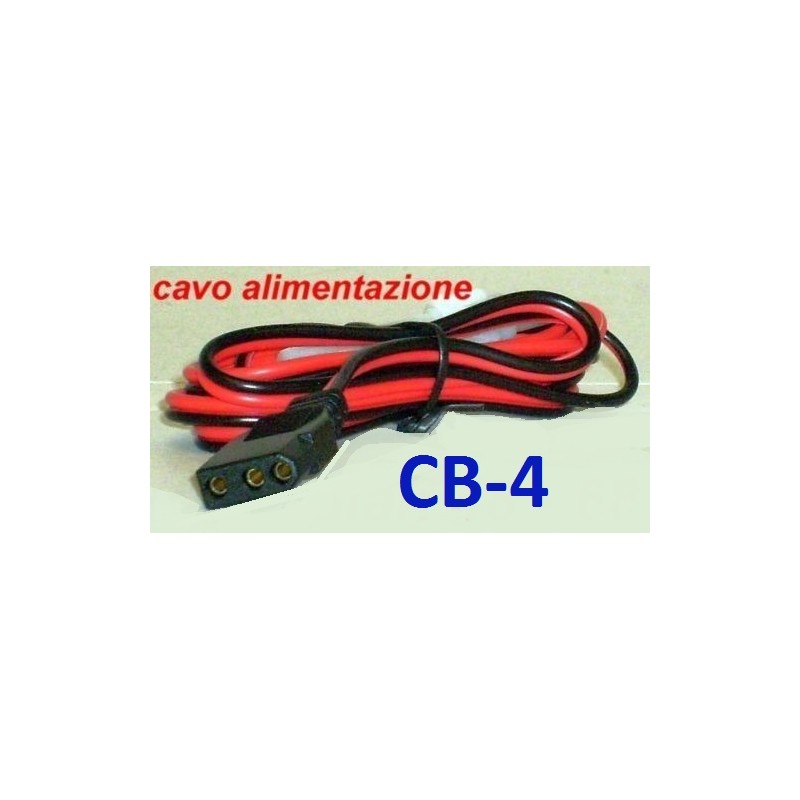 CB-4 - Cavo alimentazione 2 fili 1,40 mmq 3 pin per Alan 48/68, Magnum
