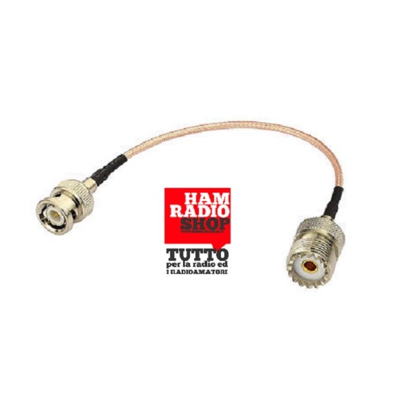 Câble adaptateur de longueur BNC mâle à femelle UHF SO239. 20 cm de téflon RG-316