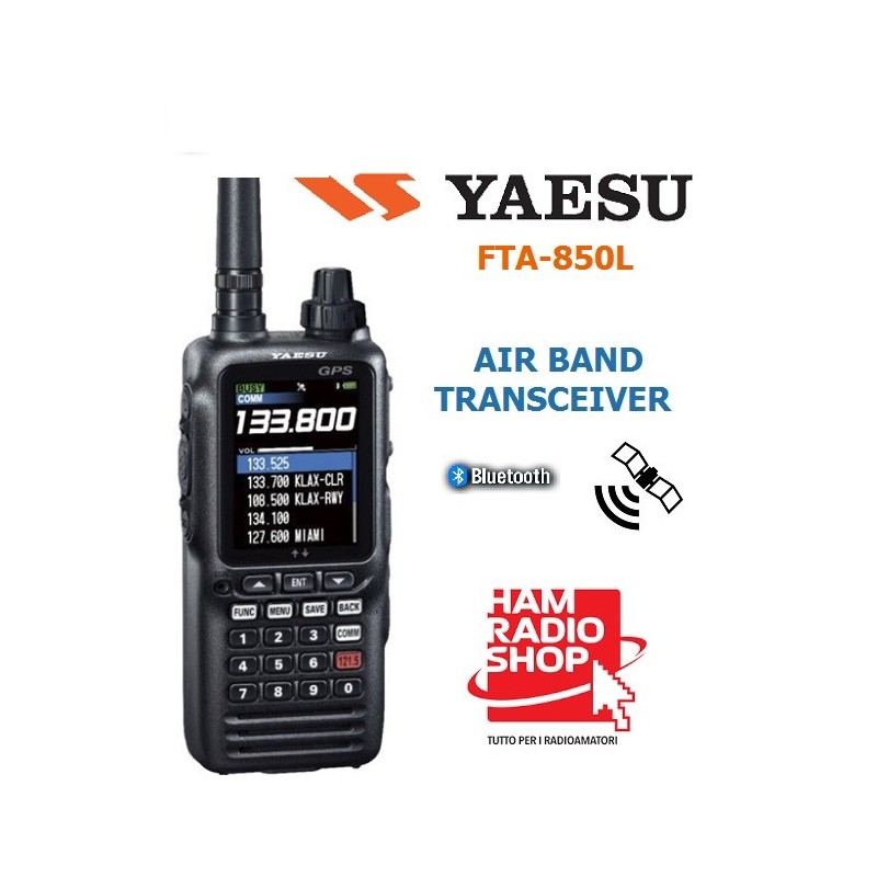 Yaesu FTA-850L Ricetrasmettitore aereonautico portatile con GPS, VOR e ILS