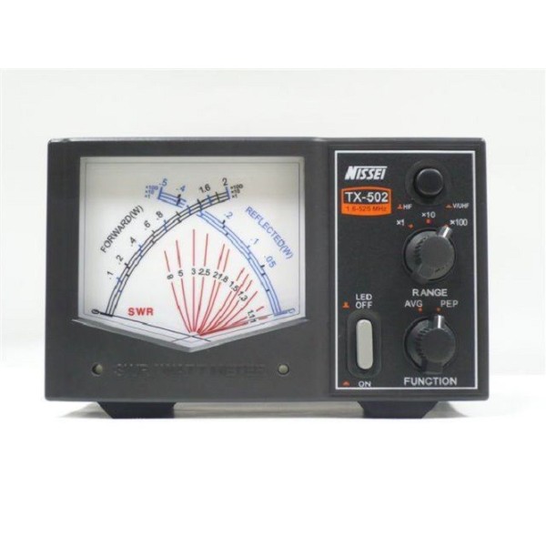 Nissei TX-502 Ros/Wattmeter 1.6 - 525 MHz with crossed needles