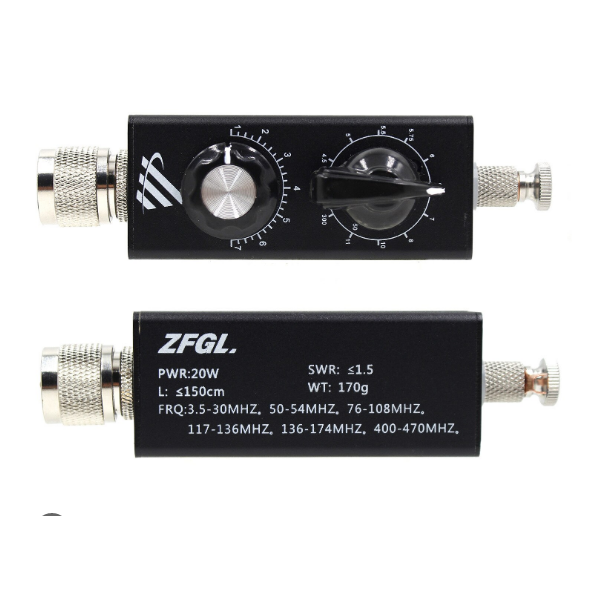 ZFGL, Mini antenna + accordatore anche per filari, 20W QRP 3,5 -30MHz +  50-54 MHz + VHF/UHF