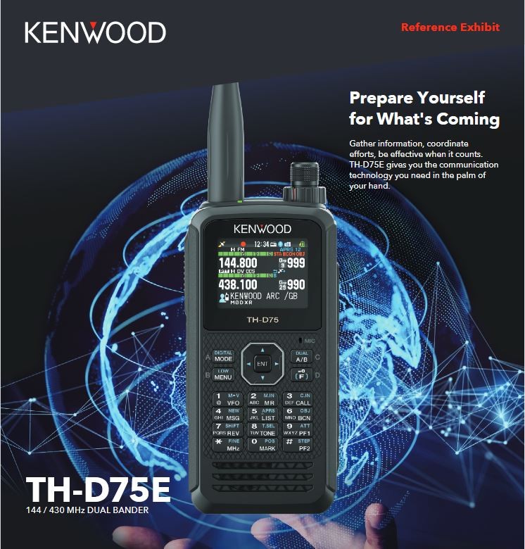 Kenwood TH-D75E Ricetrasmettitore bi-banda ANAL/DSTAR con funzione scanner AM, FM, FM-N, SSB, CW.