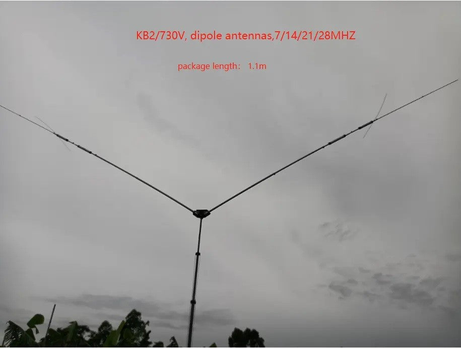 KB2 730V  Antenna "cornuta" da base multibanda 7-14-21-28 MHz