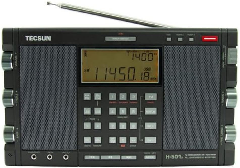 TECSUN H-501X Ricevitore 0,1-30MHz ALL MODE SSB /FM/AM DSP Stereo player