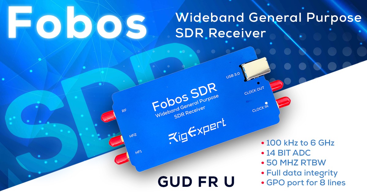 RigExpert Fobos Ricevitore SDR 100 KHz 6 GHz ad alte prestazioni con USB 3.0