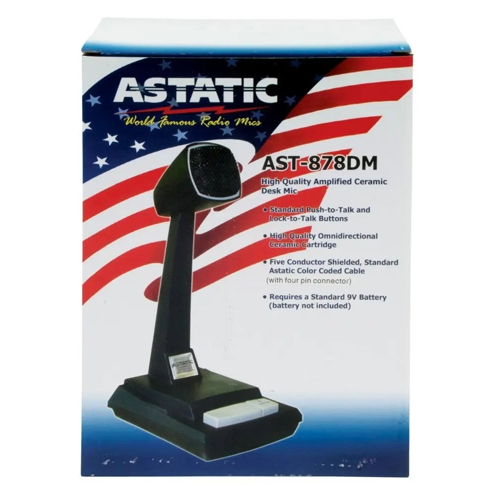 AST-878DM ASTATIC, Microfono ceramico preamplificato da base, 4 poli
