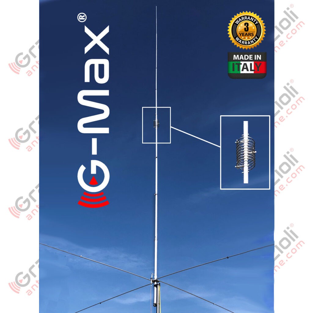 Grazioli G-MAX Antenna Antenna Verticale Collineare 27-28.5 MHz, 5 kW, Altezza 10,85 m