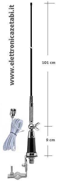 Sirio GL-27 black - Antenna C.B. per caravan con attacco a specchio ASP-1