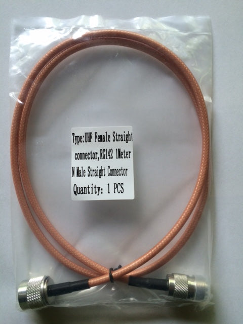 Cavo di raccordo coassiale professionale RG-142 connettori N maschio UHF (SO239) femmina 1 metro