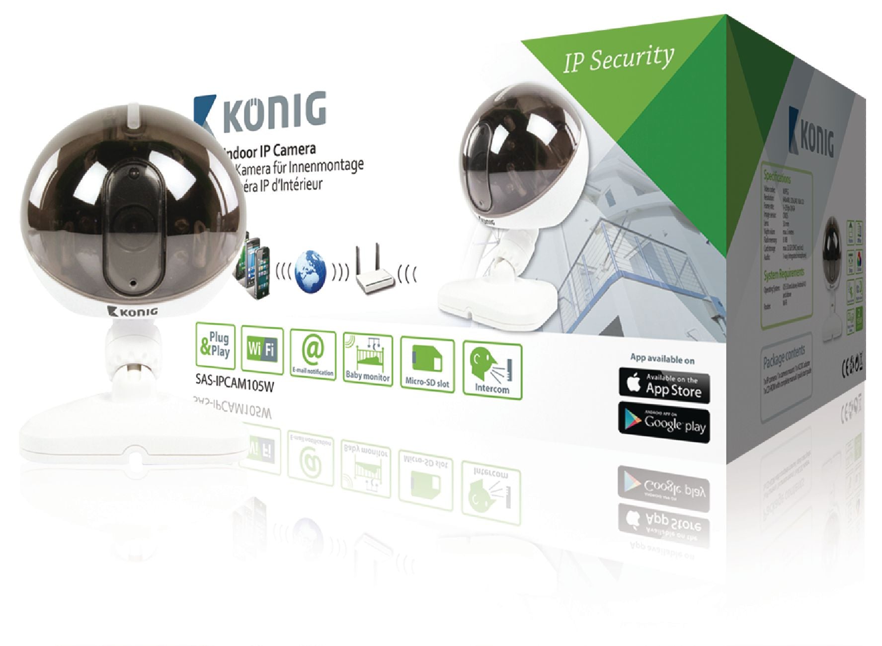 Kong IPCAM105W - Videocamera IP da interni bianca