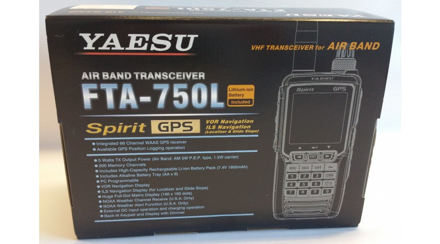 Yaesu FTA-750L Ricetrasmettitore aereonautico portatile con VOR e GPS
