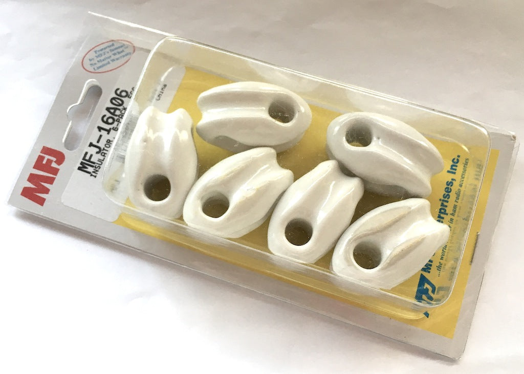 MFJ-16A06 - ISOLATORI PER ANTENNE FILARI IN PORCELLANA, CONF. 6 pz.