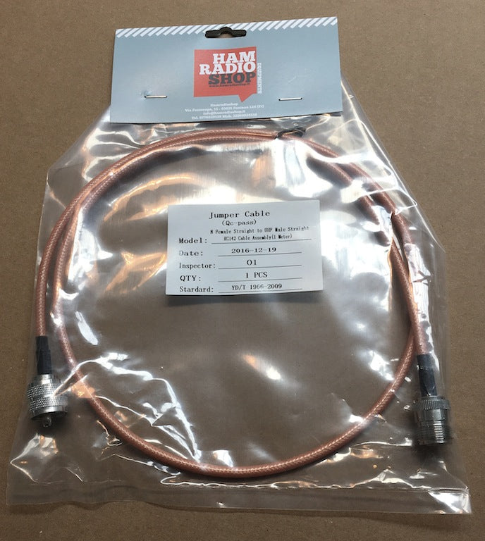 Cavo di raccordo coassiale professionale RG-142 connettori PL maschio N femmina 1 metro