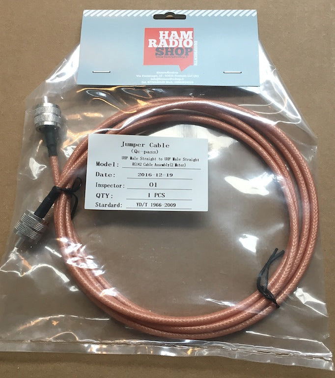 Cavo di raccordo coassiale professionale RG-142 connettori PL maschio 2 metri