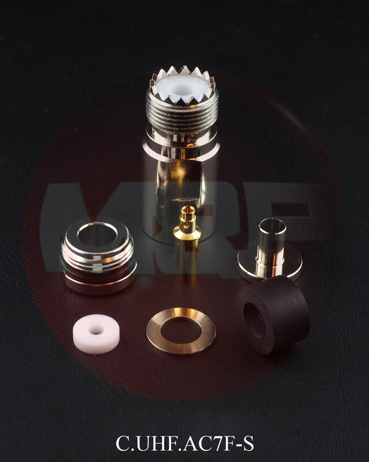MESSI E PAOLONI CO.UHF.7F-S - Connettore femmina volante UHF (PL) per cavi Ã˜  7,3mm