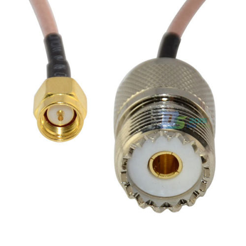 Cavetto adattatore da SMA Maschio a Femmina UHF SO239 lungh. 50 cm RG-316 teflon