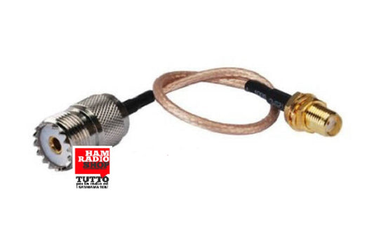 Cavetto adattatore da SMA Femmina a Femmina UHF SO239 lungh. 20 cm RG-316 teflon