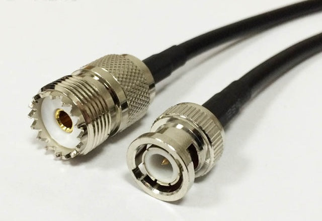 Cavo raccordo professionale RG142 da UHF femmina a BNC maschio 1 metro