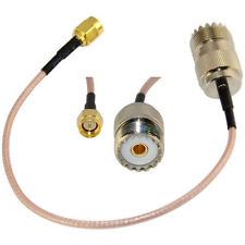 Cavetto adattatore da SMA Maschio a Femmina UHF SO239 lungo 20 cm. RG-316 teflon