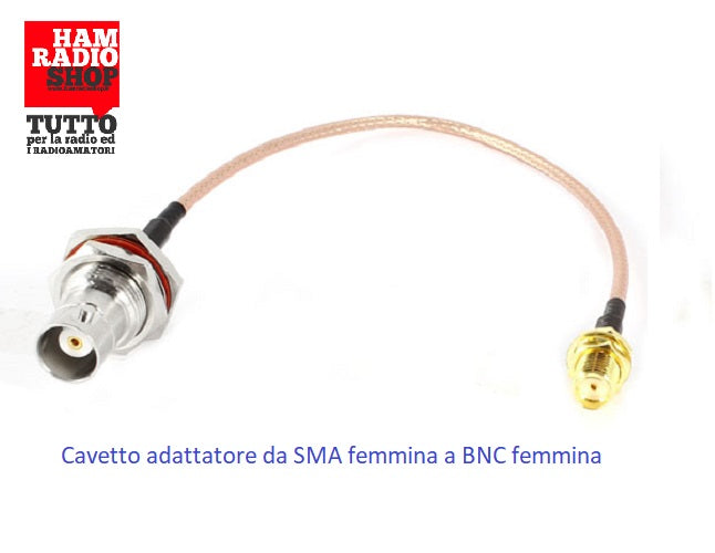 Cavetto adattatore da SMA Femmina a Femmina BNC lunghezza 20 cm RG-316 teflon