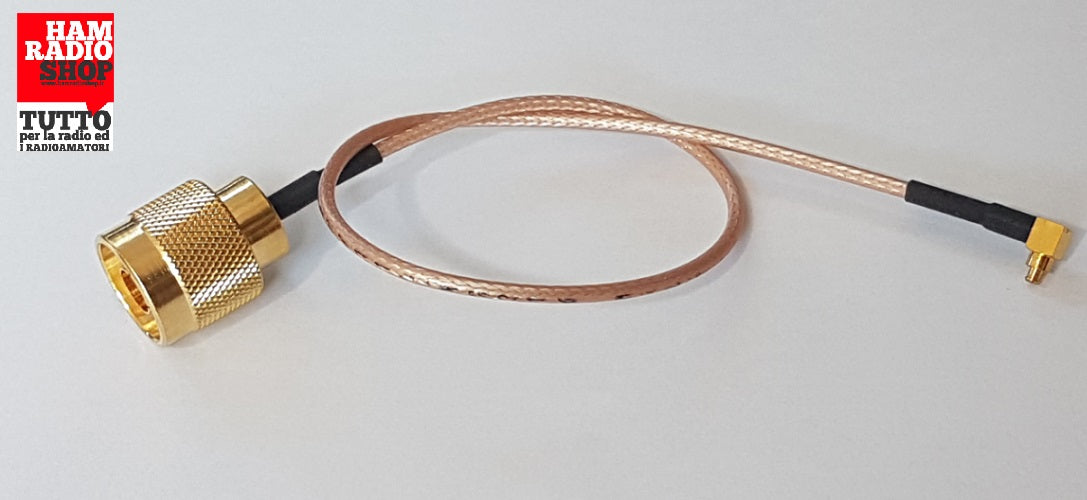 Cavetto adattatore da Maschio MCX a Maschio N lungo 30 cm. RG-316 teflon