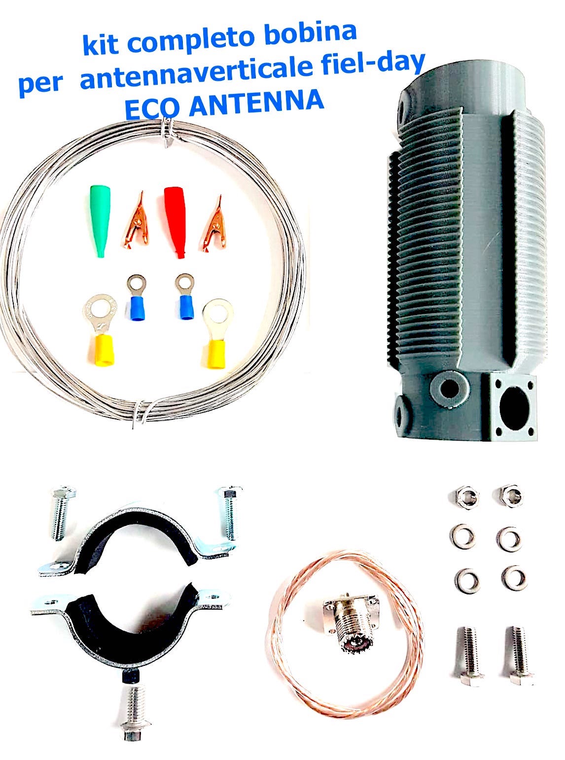 ECO ANTENNE - Bobina per auto-costruzione antenna 10-80 Metri Kit completo