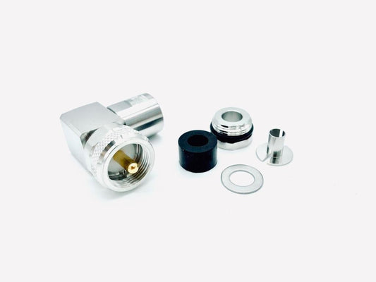 HRS PL5PRO90 - Connettore professionale PL maschio angolare per cavi 5 mm