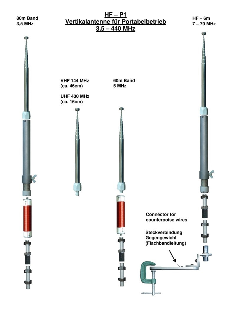 HF-P1 - Antenna trasportabile 16-80 M  144/430 MHz