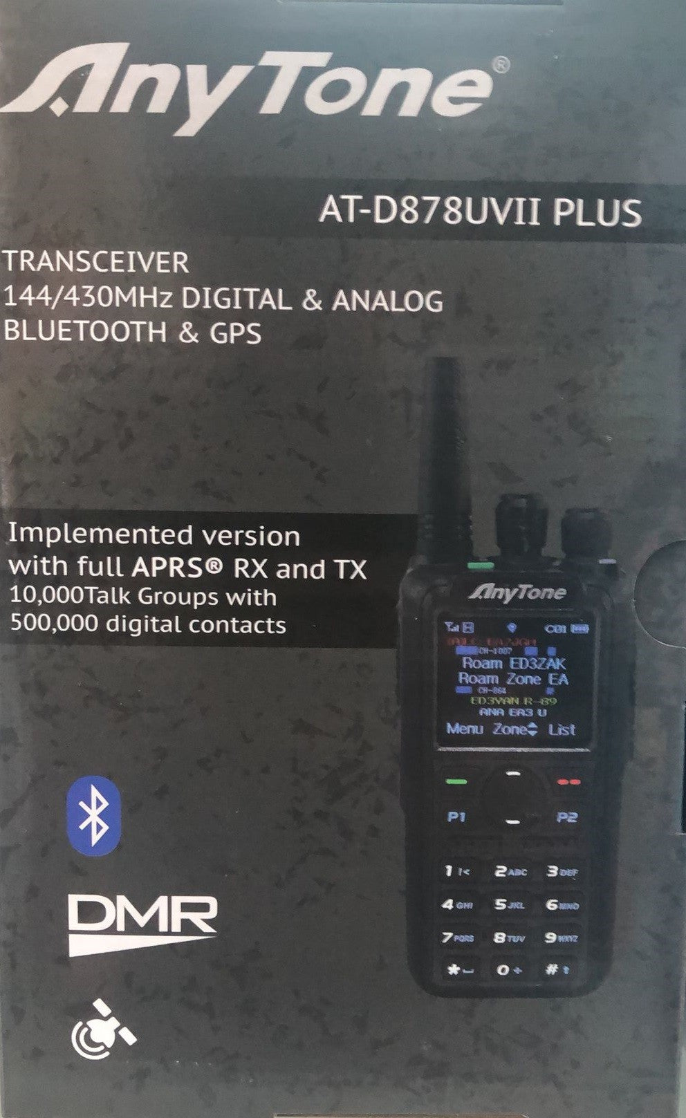 ANYTONE AT-D878UVII PLUS - Ricetrasmettitore Portatile VHF/UHF con APRS e Bluetooth