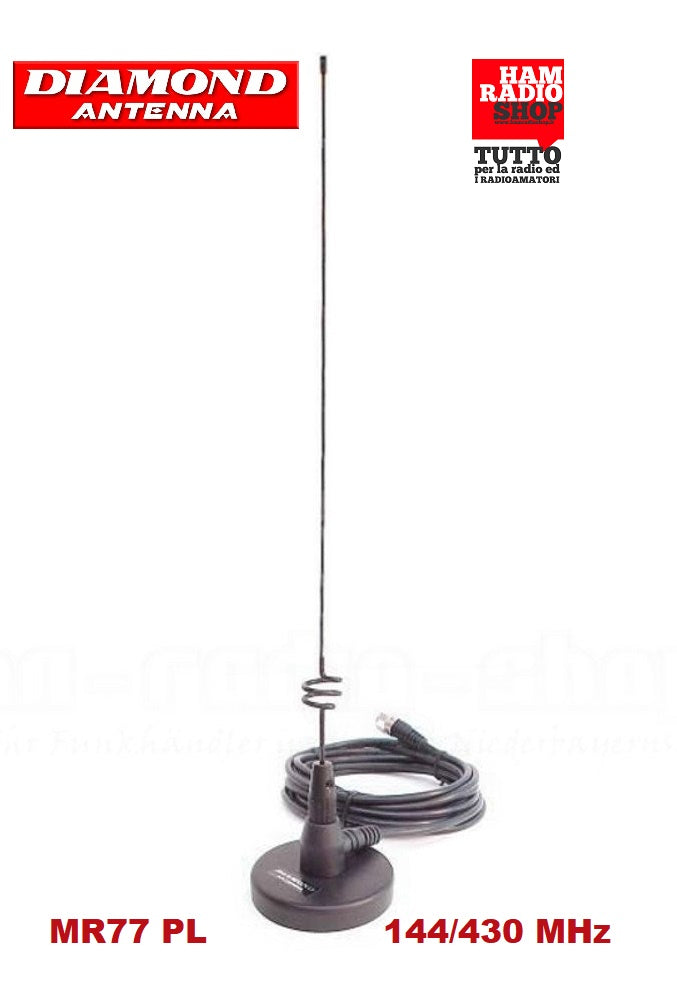 DIAMOND MR-77 Antenna veicolare magnetica bibanda144-430 MHz connettore PL