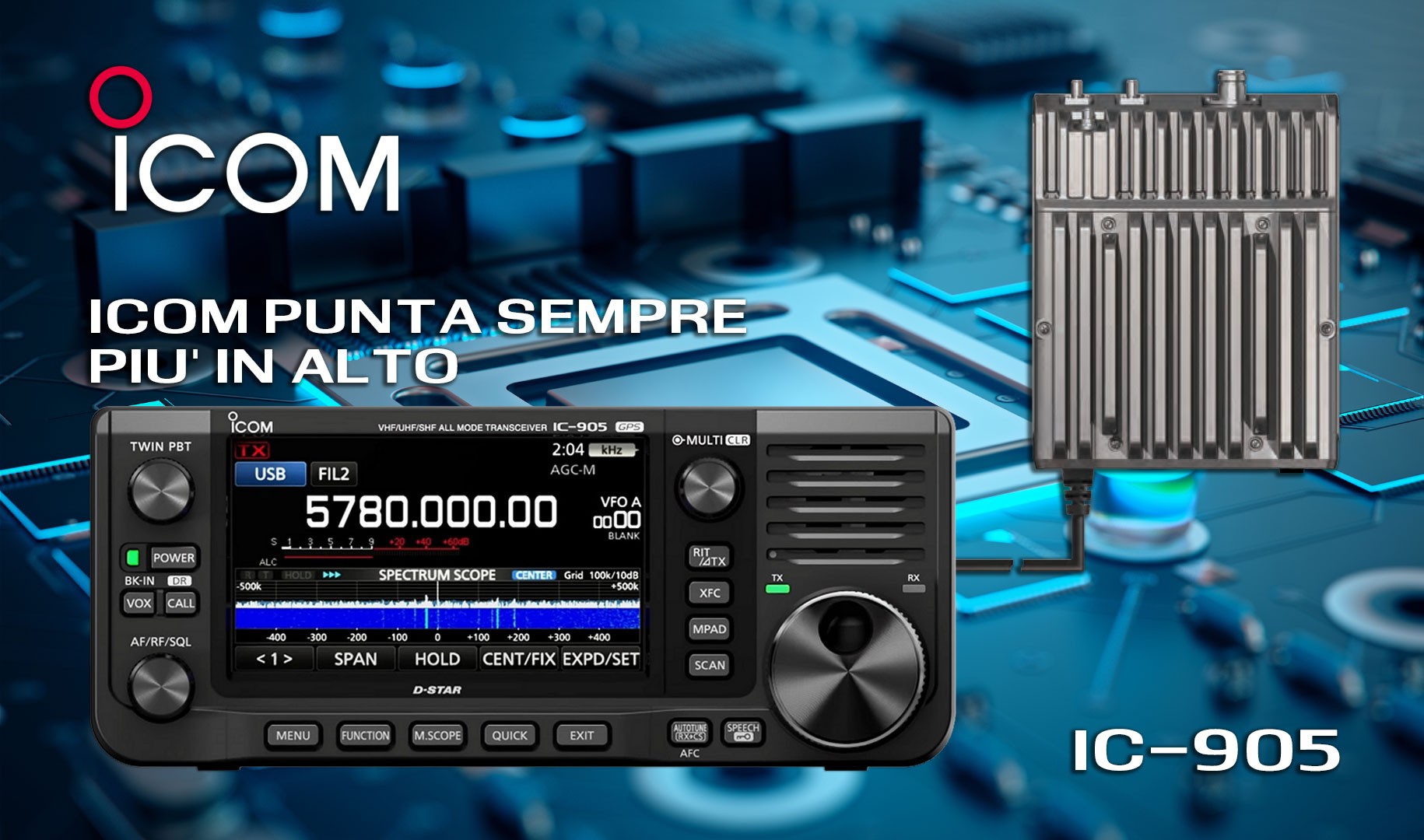 Icom IC-905 Ricetrasmettitore 144/430/1200/2400/5600 MHz e 10 GHz opzional