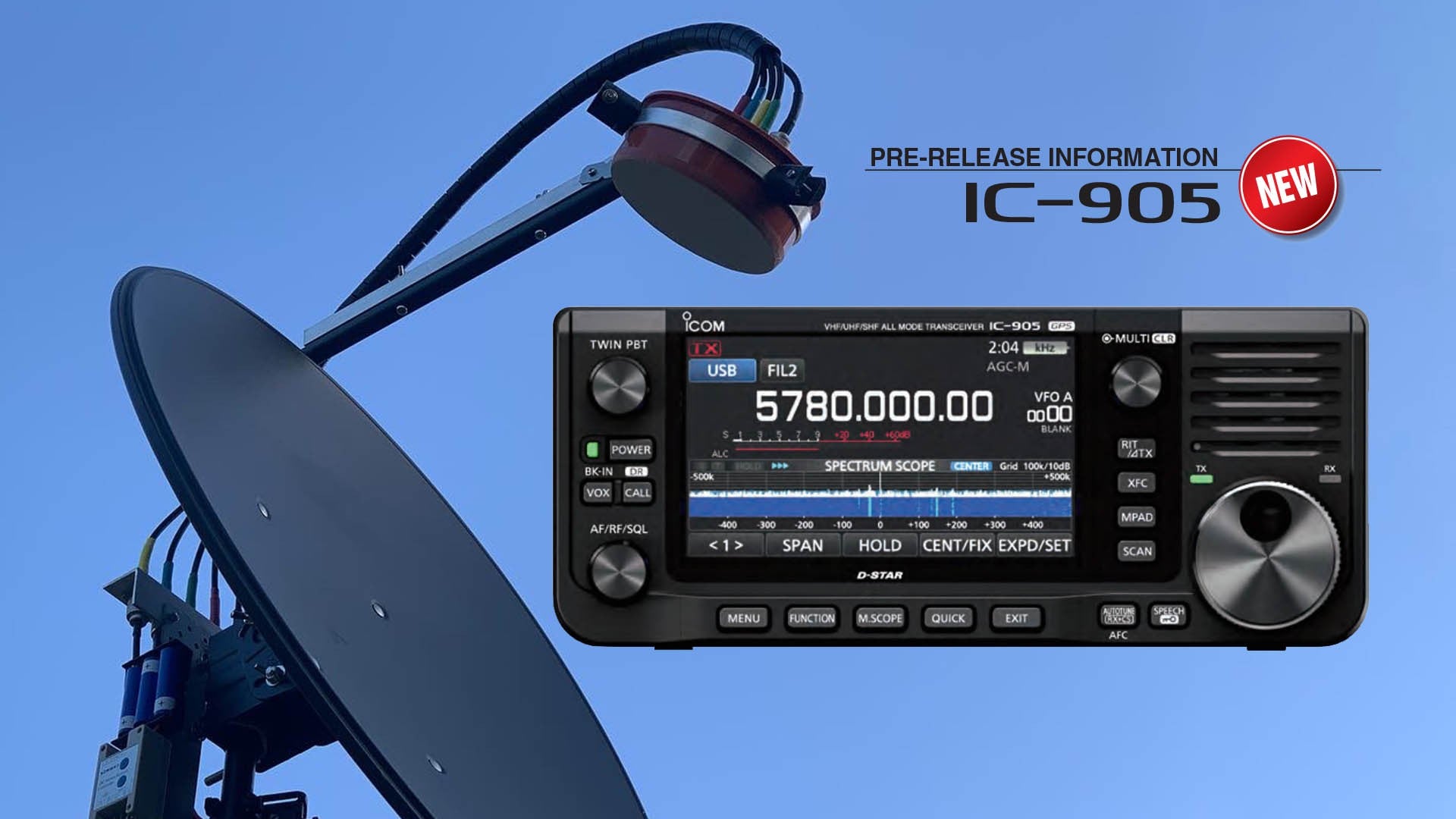 Icom IC-905 Ricetrasmettitore 144/430/1200/2400/5600 MHz e 10 GHz opzional