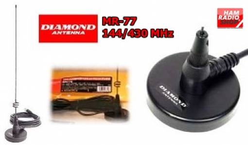 DIAMOND MR77S Antenna veicolare magnetica bibanda 144-430 MHz connettore SMA